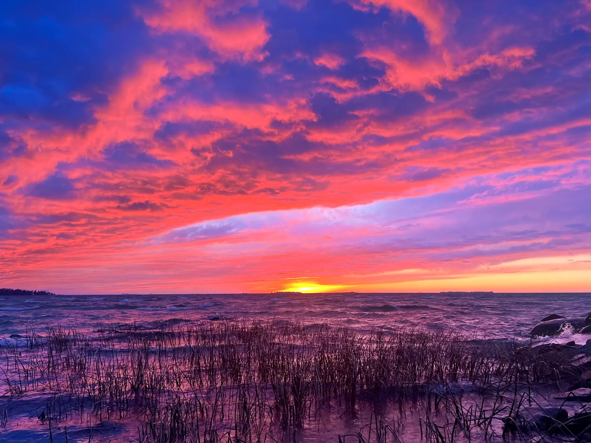 Sunset over Lake Huron near Red Bay
